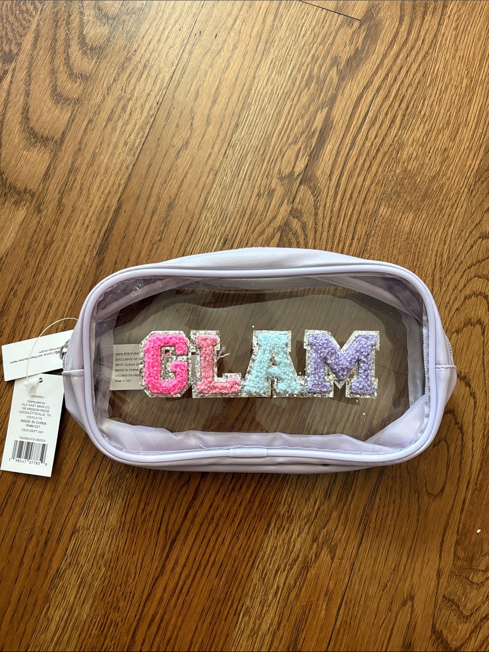 GLAM Clear Cosmetic Bag – Lavender Purple